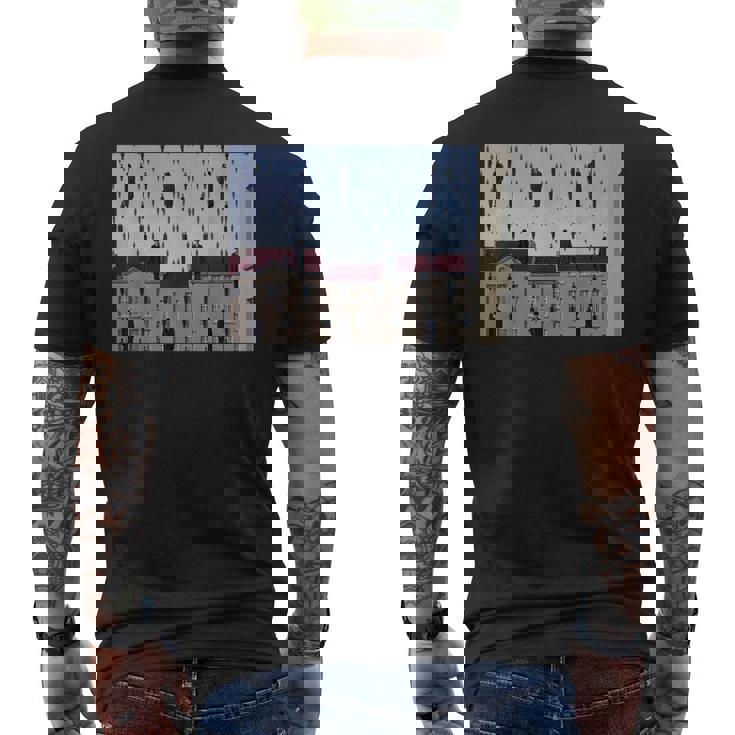 Magritteによるゴルコンダの有名な絵画。 メンズTシャツ バックプリント