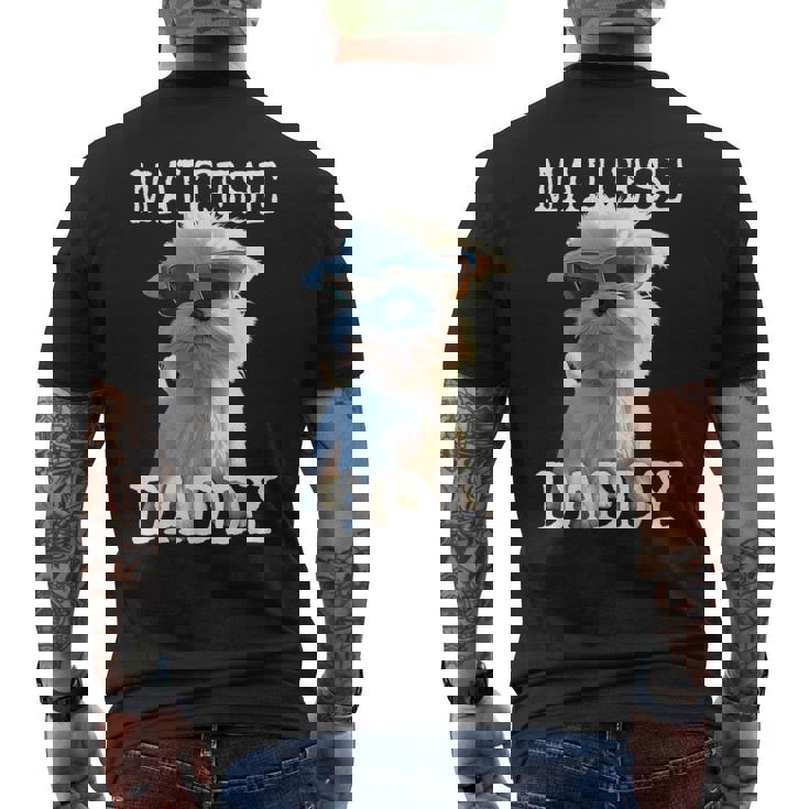 Maltese Daddyマルチーズ お父さん 犬 お父さん 父の日 お父さん スウィート・マルチーズ メンズTシャツ バックプリント