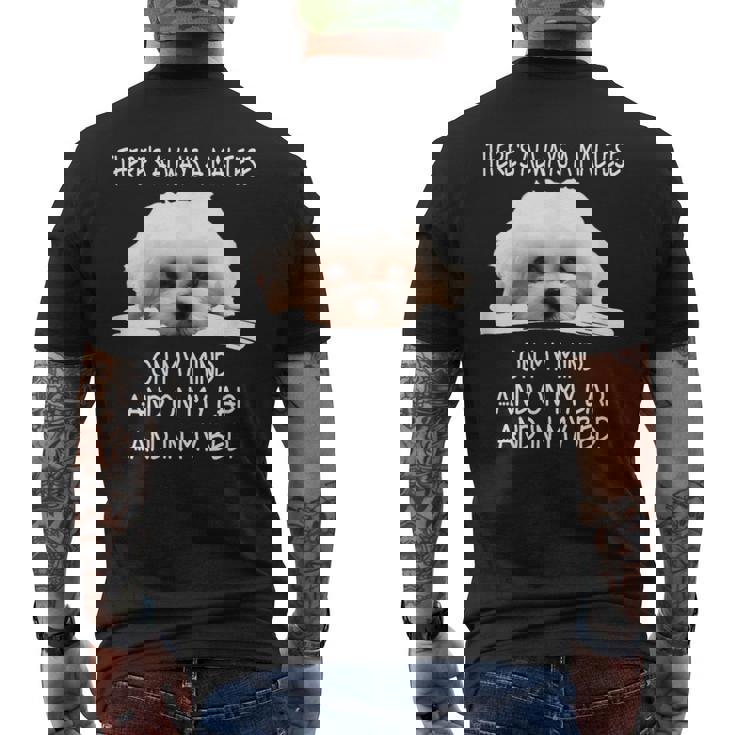 Maltese Dog Is On My Mind 面白い子犬オーナーデザイン メンズTシャツ バックプリント