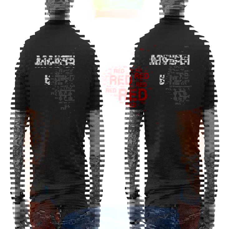 Manchester Is Red ファニー ユナイテッド フットボール サポーター メンズTシャツ バックプリント