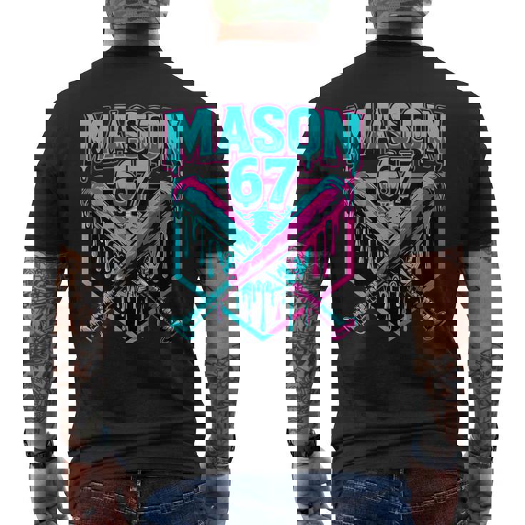 Mason 67 Ice Cream Drip Baseball Meme Graphics Men's T-shirt Back Print