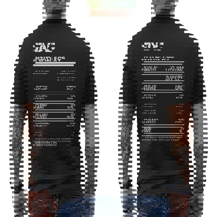 Mayu 栄養成分表示 メンズTシャツ バックプリント