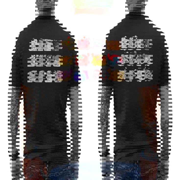 Meemeow 猫 ぬいぐるみ メンズTシャツ バックプリント