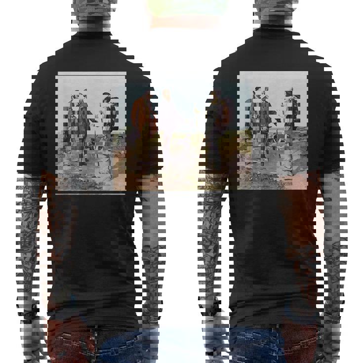 The Meeting Bonjour Monsieur Courbet ギュスターヴ・クールベ作 メンズTシャツ バックプリント