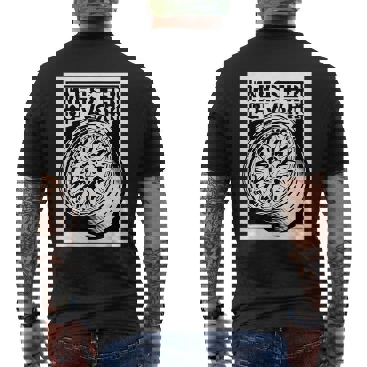 Meister Of Work 車用スタンスホイールのベストプロジェクト メンズTシャツ バックプリント