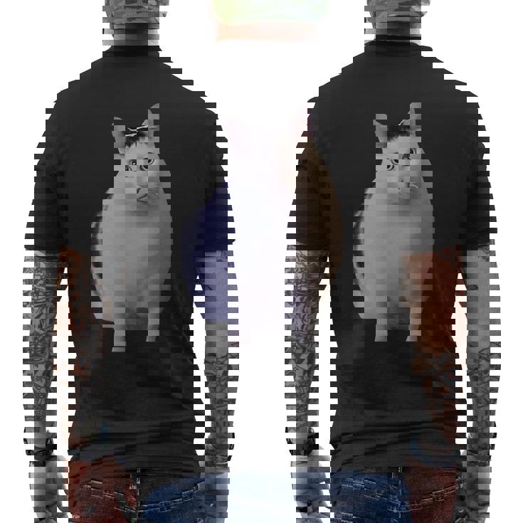 Meme Huh Catミームハァキャット面白い メンズTシャツ バックプリント