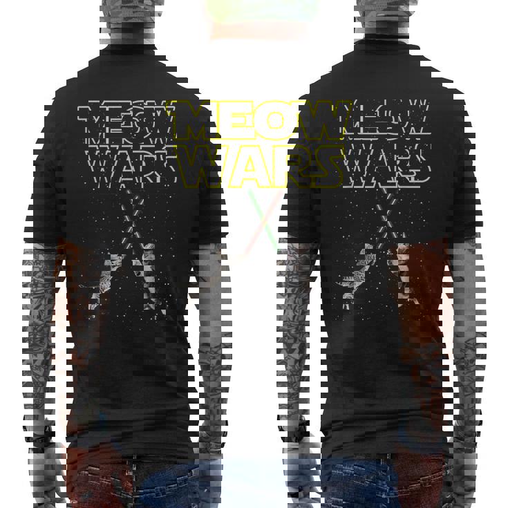 Meow Wars 猫シャツ 猫好きへの面白いギフト メンズTシャツ バックプリント