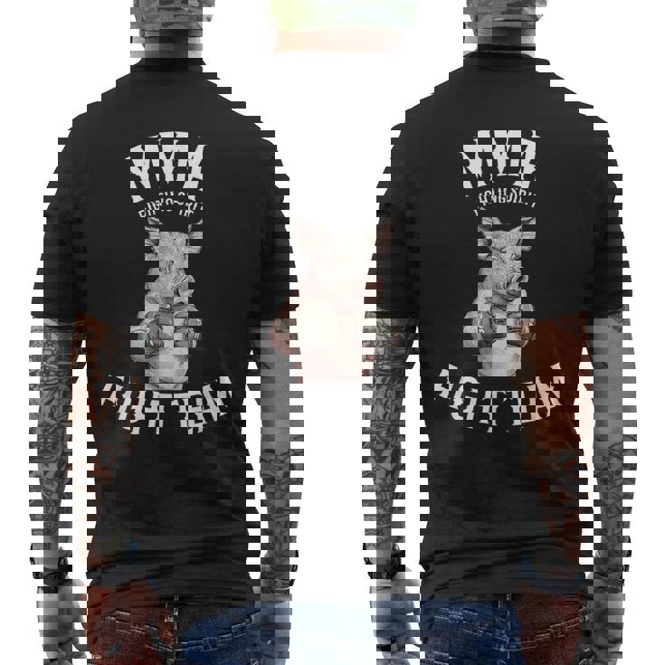 Mmaファイトチーム 面白い総合格闘技の豚 メンズTシャツ バックプリント