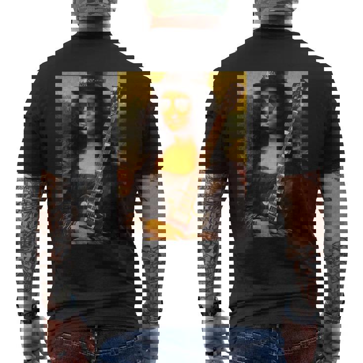 Monalisa Guitarist By Rock N Roll メンズTシャツ バックプリント