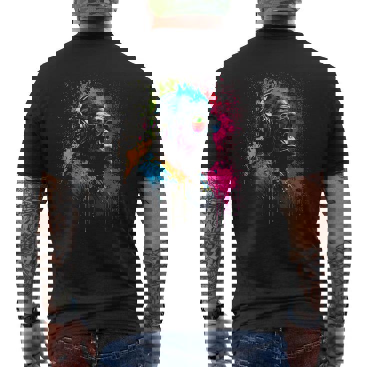 Monkey Dj Avec Écouteurs Et Lunettes Deoleil Gorilla Musik T-shirt imprimé au dos
