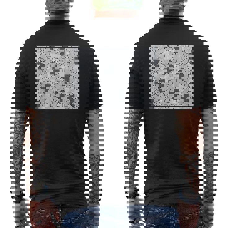Monotone Aperiodic モノタイルカラー グレータイルパターン メンズTシャツ バックプリント