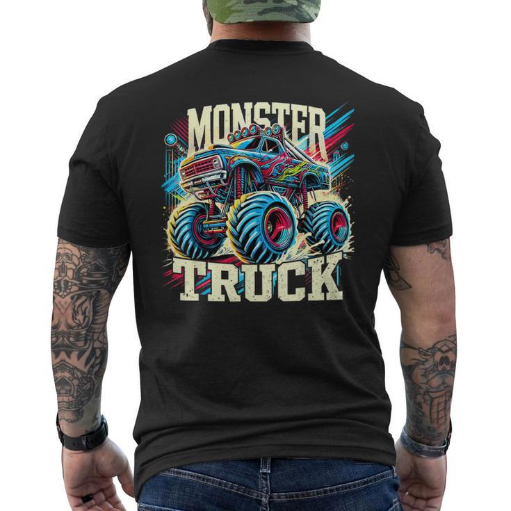 Monster Truck Retro Colorido Camiones Amante Niño Adolescente Adulto Camiseta Hombre Estampado Espalda