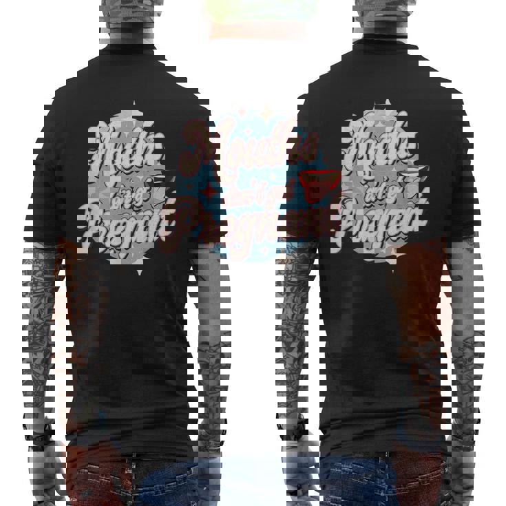 Mouth Don't Get Pregnant 恥ずかしいユーモア 大人のジョーク メンズTシャツ バックプリント