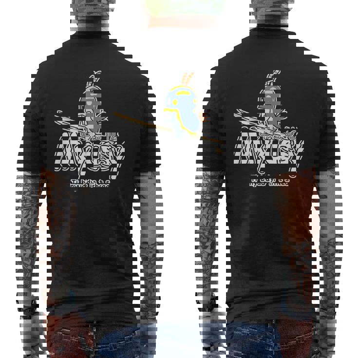 Myusy Wave Waiting メンズTシャツ バックプリント