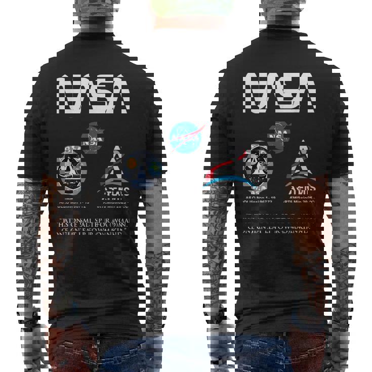 Nasa アポロ アルテミス ミッション ワーム バッジ ロゴ メンズTシャツ バックプリント