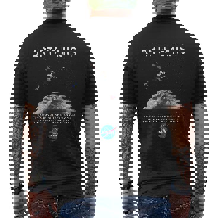 Nasa アルテミス オリオン ムーン インシグニア ミートボール ロゴ メンズTシャツ バックプリント