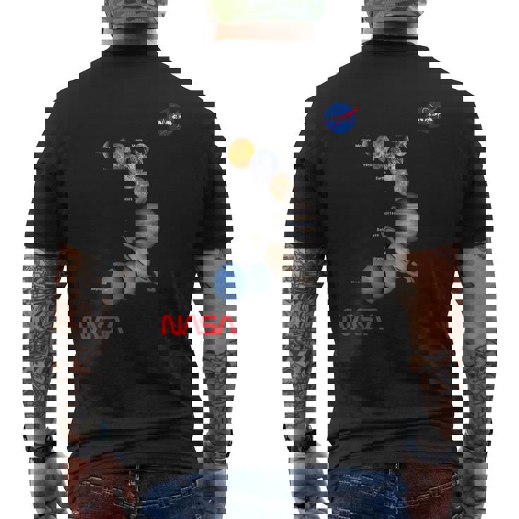 Nasa太陽系惑星ワーム記章ロゴ メンズTシャツ バックプリント