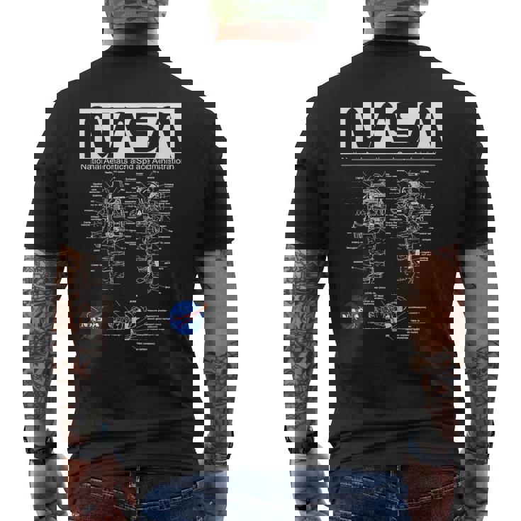 Nasa宇宙飛行士服の概略図 メンズTシャツ バックプリント