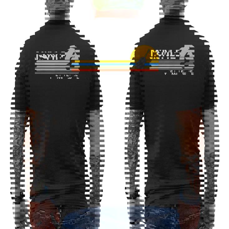 Nashville Tn Tennessee Guitarintage Retroouvenirs メンズTシャツ バックプリント