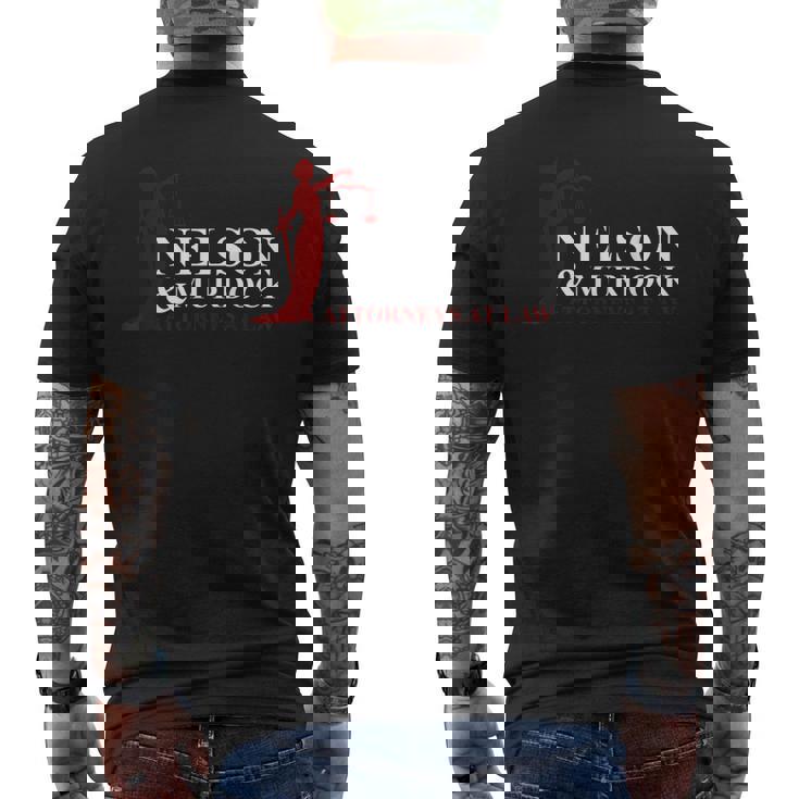 Nelson And Murdock 弁護士 法律 メンズTシャツ バックプリント