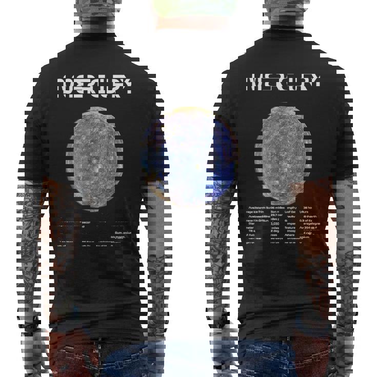 Nerdy Mercury 天文学 科学惑星 太陽系 ホワイト メンズTシャツ バックプリント