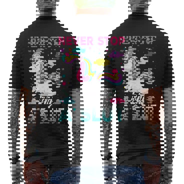 Nevertop Being Alut ユニコーン 面白い 大人 ユーモア 格言 メンズTシャツ バックプリント