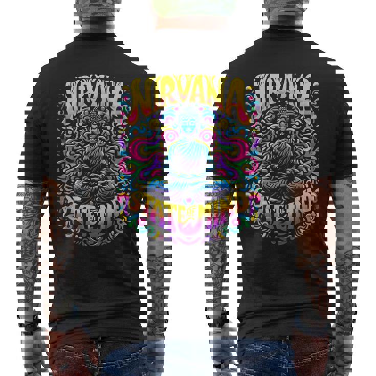Nirvanatate Of Mind 瞑想 面白いグラフィックtシャツ メンズTシャツ バックプリント