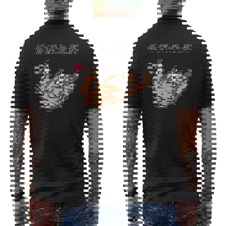 No Cat No Life サビ猫ver 猫好き かわいい メンズTシャツ バックプリント