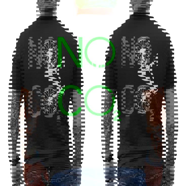 No Co2 サイクリング 気候変動対策 グリーンエネルギー Mtb メンズTシャツ バックプリント