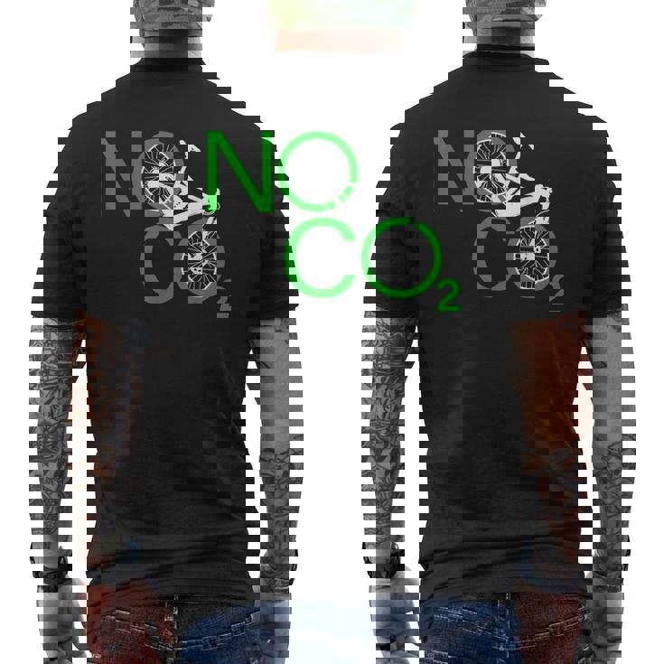 No Co2 サイクリング 気候変動対策 グリーンエネルギー Mtb メンズTシャツ バックプリント