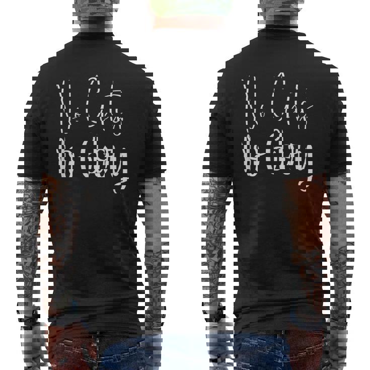 No Guts No Glory ジム ハッスル 成功 モチベーションアップ メンズTシャツ バックプリント