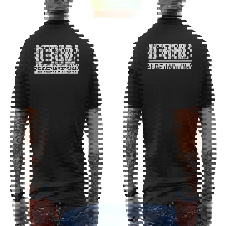 Not Friendly Please Do Not Touch メンズTシャツ バックプリント