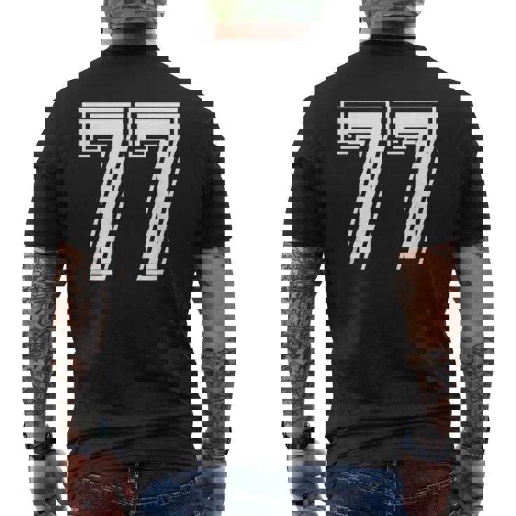 Number 77 Birthday 77Thports Player チーム番号入りジャージ メンズTシャツ バックプリント