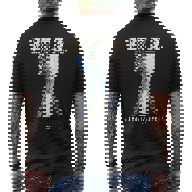 Number And Portrait Bobby Witt Jr Kansas City Mlbpa メンズTシャツ バックプリント