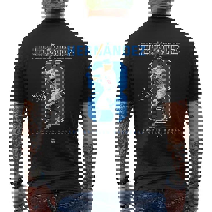 Number And Portrait Kike Hernandez Los Angeles Mlbpa メンズTシャツ バックプリント