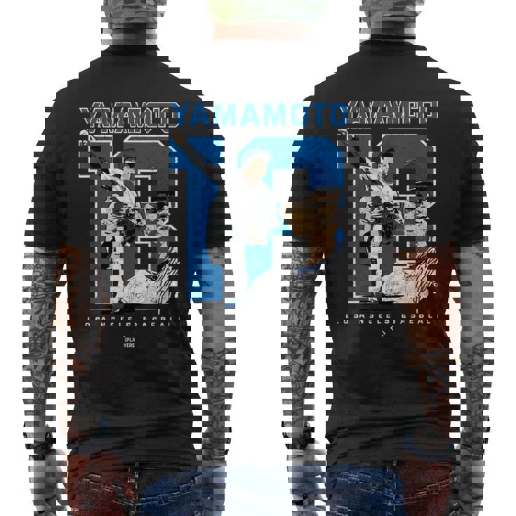 Number And Portrait Yoshinobu Yamamoto Los Angeles Mlbpa メンズTシャツ バックプリント