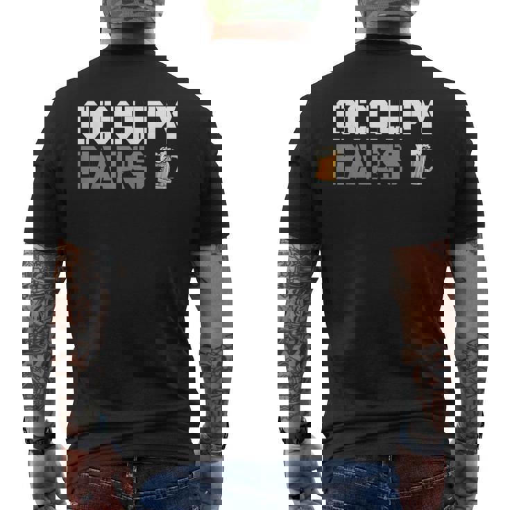 Occupy Bars pace Parody Of Occupy Mars メンズTシャツ バックプリント