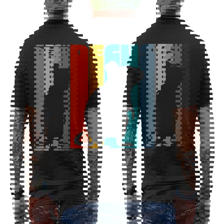 Octodon Degus 格言 ヴィンテージ シルエット レトロ デグ メンズTシャツ バックプリント