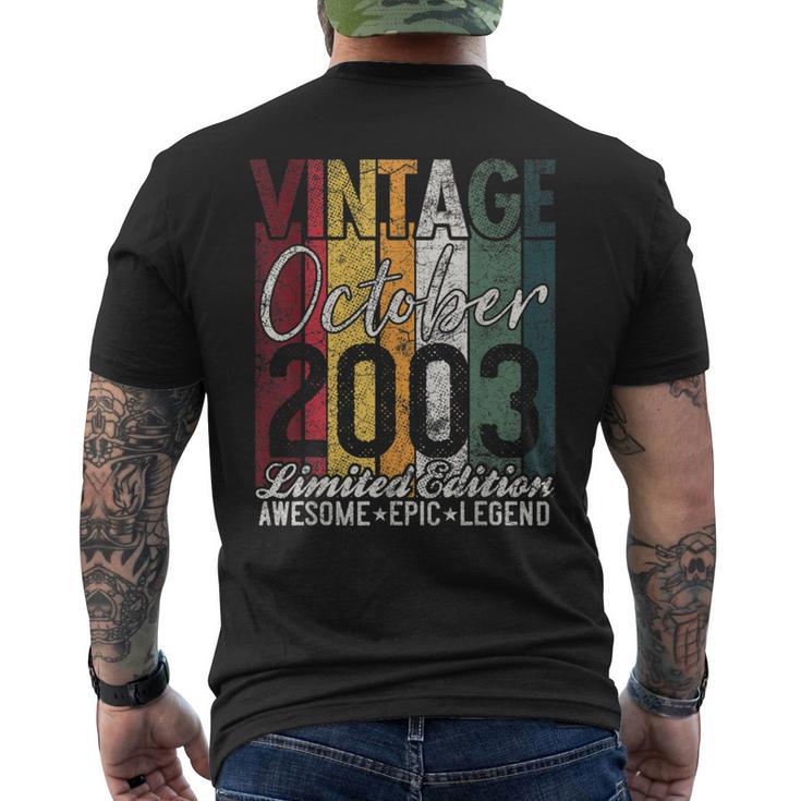 Octubre 2003 19 Cumpleaños Regalo 19 Añosintage Retro Camiseta Hombre Estampado Espalda