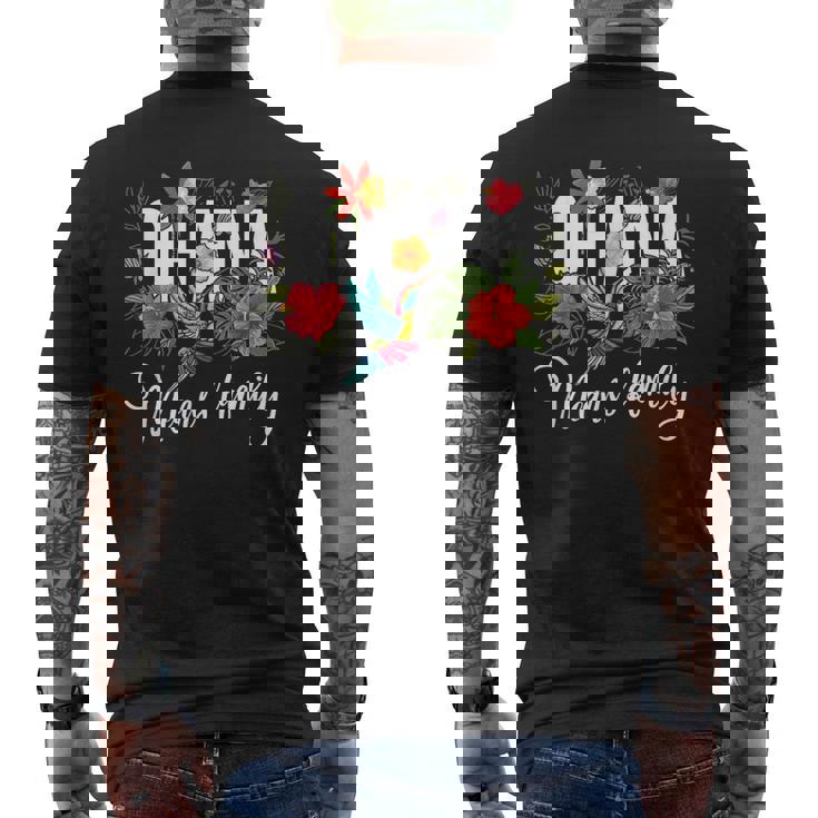 Ohana Means Family ハワイ ハイビスカス 花 70年代 レトロ ハワイアン メンズTシャツ バックプリント