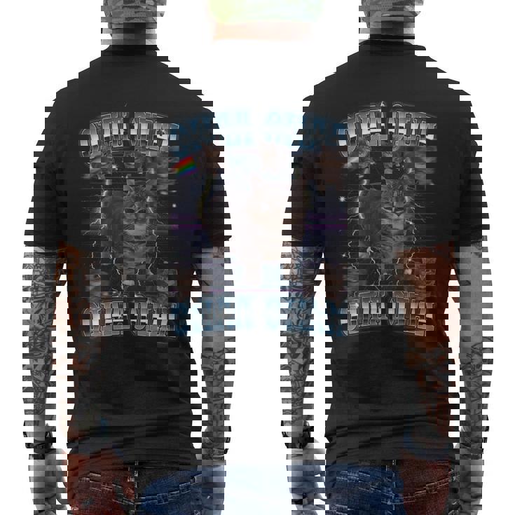 Oiia Oiia Cat スピニング キャット ミーム ファニー トレンディ キャット 長袖tシャツ メンズTシャツ バックプリント