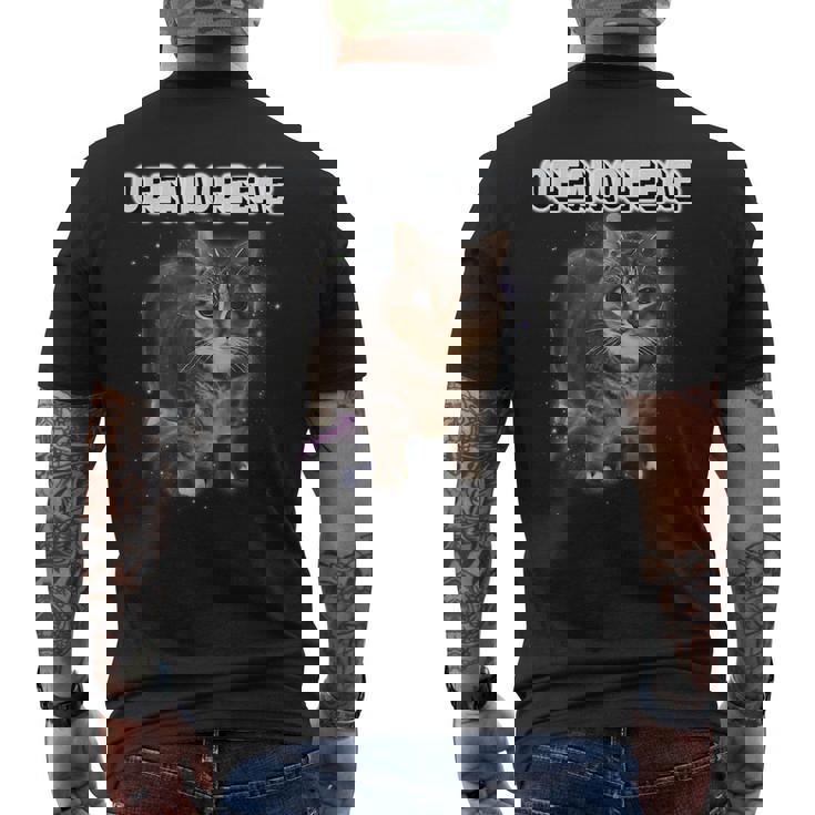 Oiiaoiia 猫 スピニング 猫 ミーム ファニー トレンディ キャット ミーム メンズTシャツ バックプリント