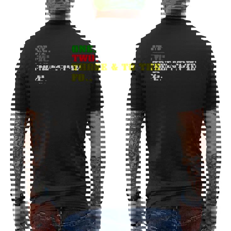 One Two Three And To The Fo オールドスクール ラッパー ヒップホップ メンズTシャツ バックプリント