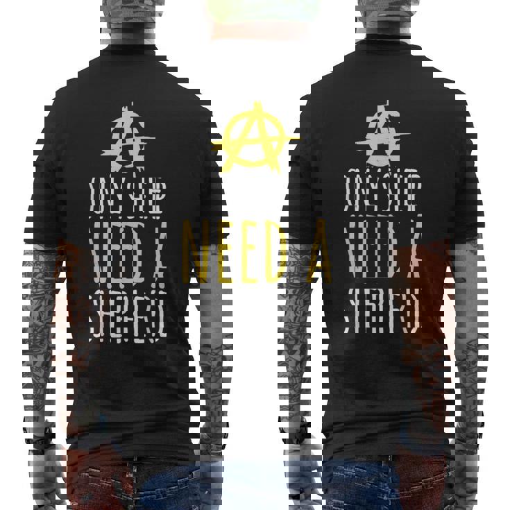 Onlyheep Need Ahepherd Anarchist シンボル アナキズムミーム メンズTシャツ バックプリント