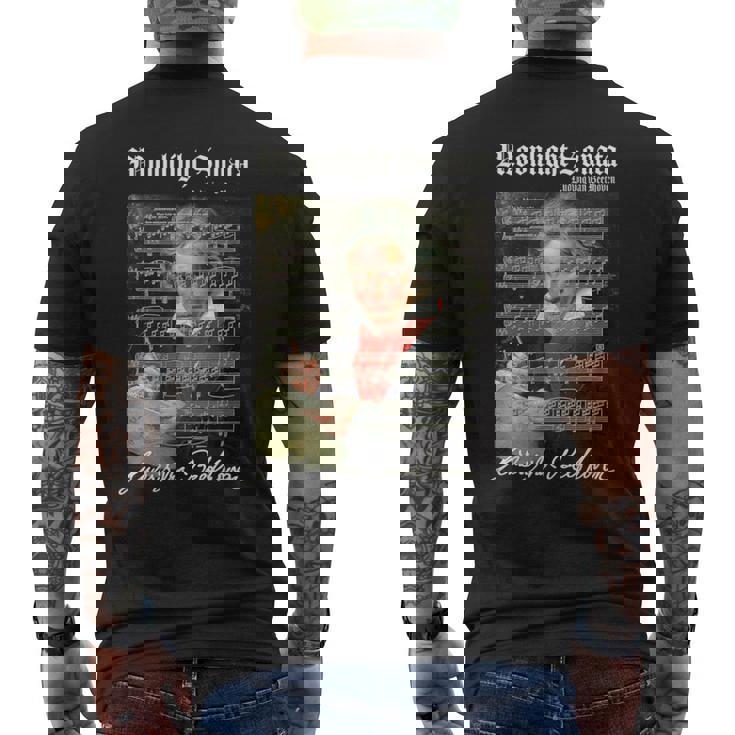 Op。 27ソナタ楽譜スコアベートーベン愛好家の肖像画 メンズTシャツ バックプリント