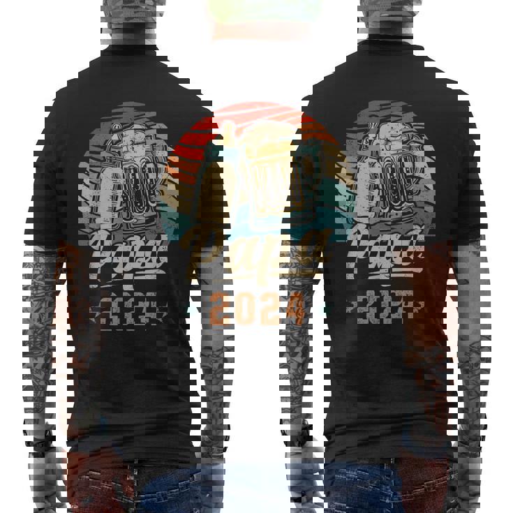 Papa 2024 年のパパ 初めての父の日 若いパパ 新しいパパ メンズTシャツ バックプリント