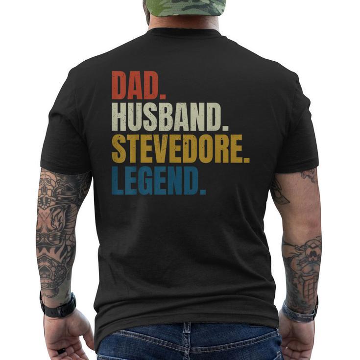 Papá Maridotevedore Leyenda Trabajador Portuario Estibador Camiseta Hombre Estampado Espalda