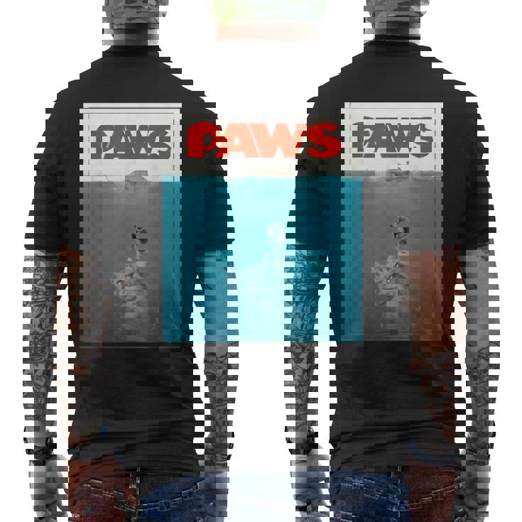 Paws Cat ファニーtシャツ、子猫映画ポスターパロディ メンズTシャツ バックプリント