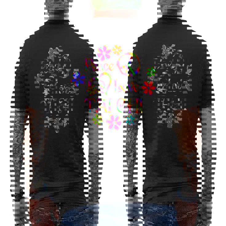 Peace Love 太極拳 メンズTシャツ バックプリント
