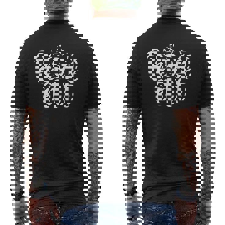 Peace Out Meme メンズTシャツ バックプリント